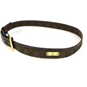 GUCCI: Dark Brown, Leather & "GG" Logo Belt (mo)